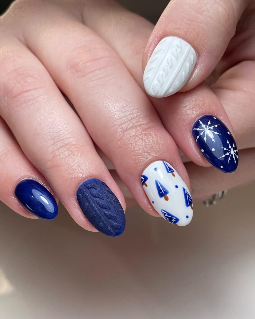 christmas nails almond